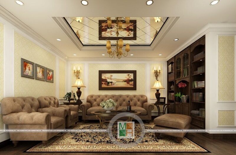 Bộ sofa bọc nỉ đẹp phù hợp với không gian phòng khách rộng mang đến vẻ đẹp lôi cuốn mọi ánh nhìn