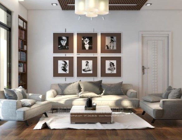 thi công bộ sofa hiện đại MS-019 bọc nỉ cao cấp đẹp cho phòng khách biệt thự