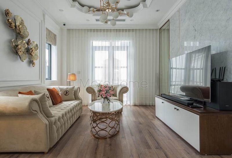 Kệ tivi MDF công nghiệp kết hợp laminate hiện đại với thiết kế gọn nhẹ phù hợp với các phòng khách có diện tích lớn hoặc nhỏ.